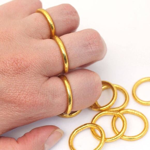 Single Thai Buddhist Temple  Colorful Stackable Kumlai Rings Rush Rose Gold Sz 7 - Picture 3 of 4